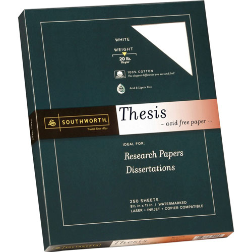 Southworth Thesis Paper, Exceptional, 20 lb., 8-1/2" x 11" 250/PK, Bright WE