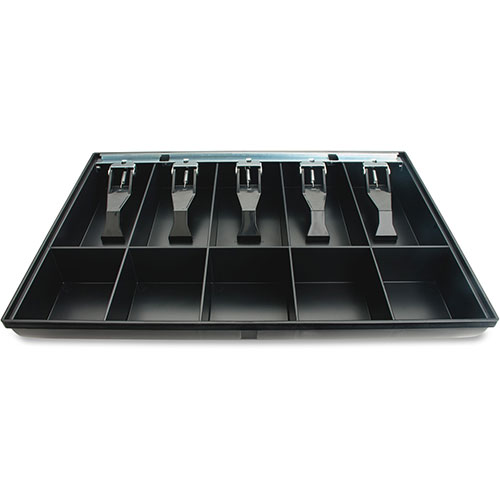 Sparco Money Tray with Locking Cover, 16"x11"x2-1/4", Black