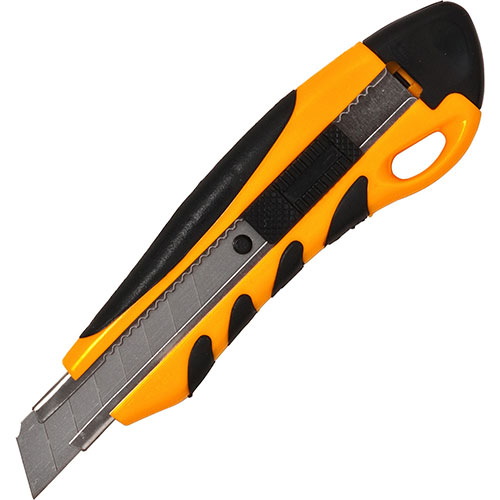 Sparco PVC Grip Knife, Stainless Steel Chamber, Yellow/Black