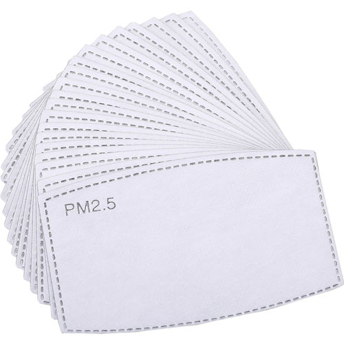 Special Buy Face Mask Disposable Filter Inserts, 40/Box, White, Non-woven Fiber, Carbon, Fabric