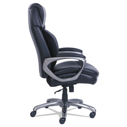 SertaPedic Cosset Big and Tall Executive Chair, Supports up to 400 lbs., Black Seat/Black Back, Slate Base
