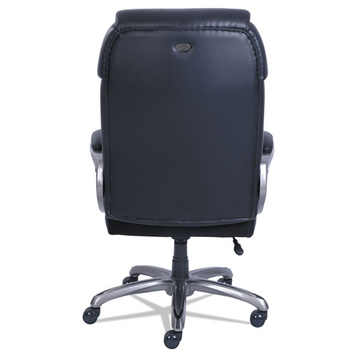 SertaPedic Cosset Big and Tall Executive Chair, Supports up to 400 lbs., Black Seat/Black Back, Slate Base
