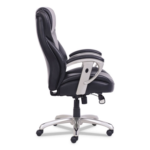 SertaPedic Emerson Big and Tall Task Chair, Supports up to 400 lbs., Black Seat/Black Back, Silver Base