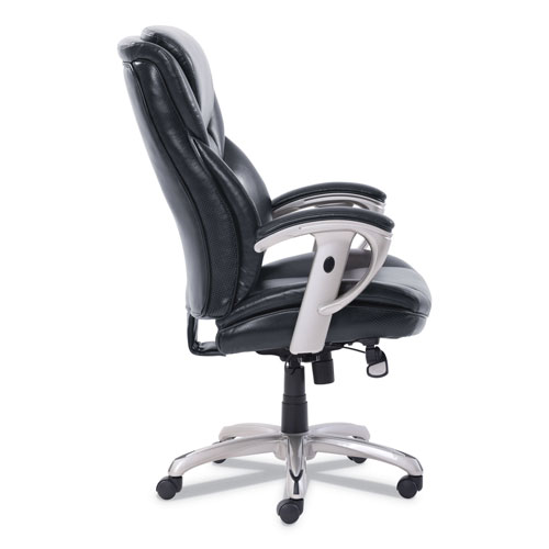 SertaPedic Emerson Executive Task Chair, Supports up to 300 lbs., Black Seat/Black Back, Silver Base