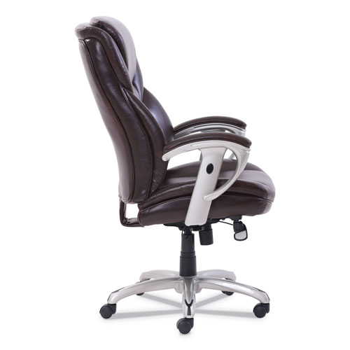 SertaPedic Emerson Executive Task Chair, Supports up to 300 lbs., Brown Seat/Brown Back, Silver Base