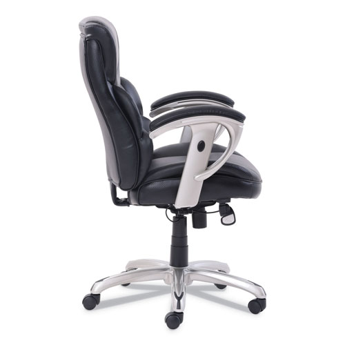 SertaPedic Emerson Task Chair, Supports up to 300 lbs., Black Seat/Black Back, Silver Base