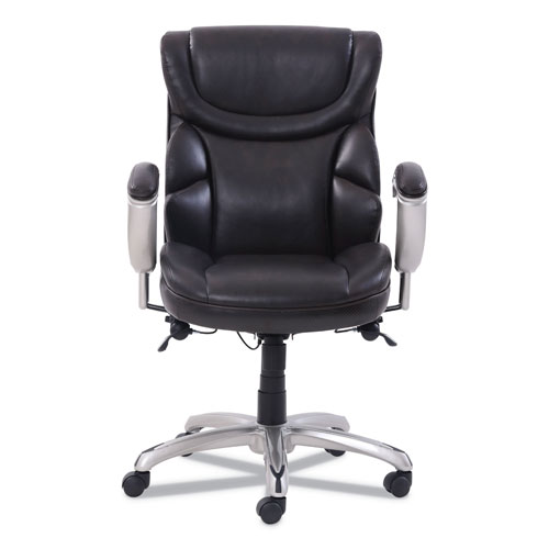 SertaPedic Emerson Task Chair, Supports up to 300 lbs., Brown Seat/Brown Back, Silver Base