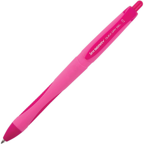 So-Mine Serve Berry Quick Dry Retract Gel Ink Pen - Medium Pen Point - 0.7 mm Pen Point Size