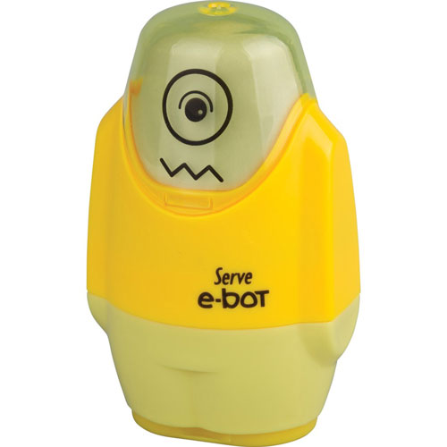 So-Mine Serve E-Bot Eraser & Sharpener - 2 Hole(s) - Plastic - Multicolor - 1 Each
