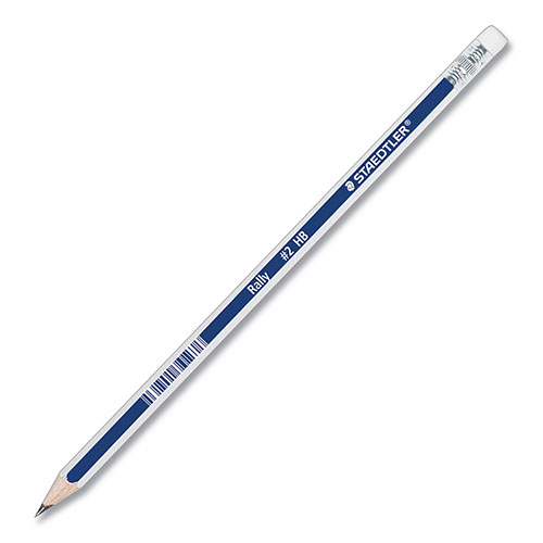 Staedtler Woodcase Pencil, HB #2, Black Lead, Blue/White Barrel, 12/Pack