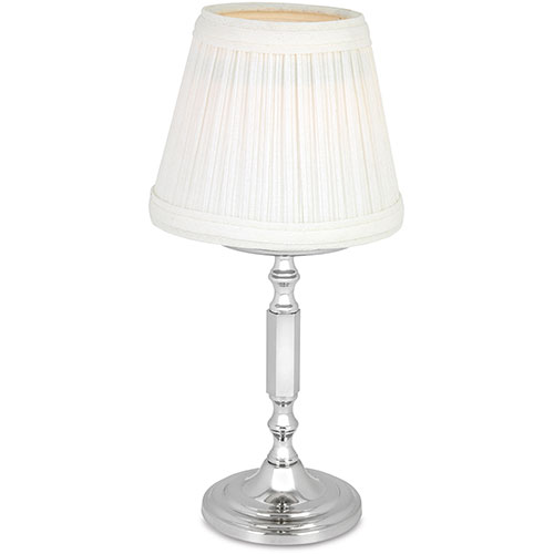 Sterno La Rue Silver Lamp with Marlowe Shade, White