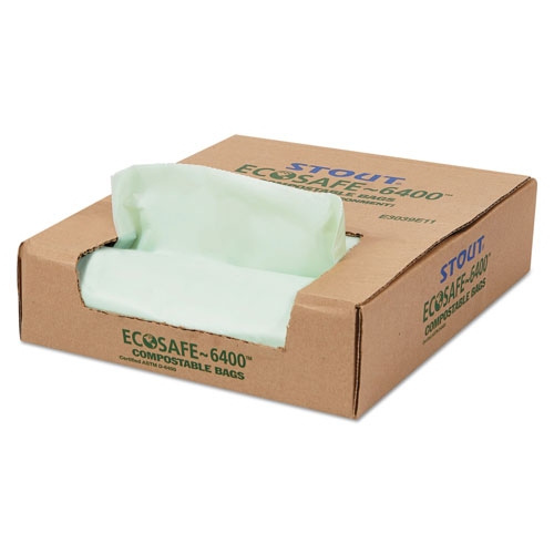 Stout EcoSafe-6400 Bags, 30 gal, 1.1 mil, 30