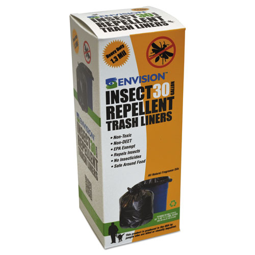 Stout Insect-Repellent Trash Bags, 33 gal, 1.3 mil, 33