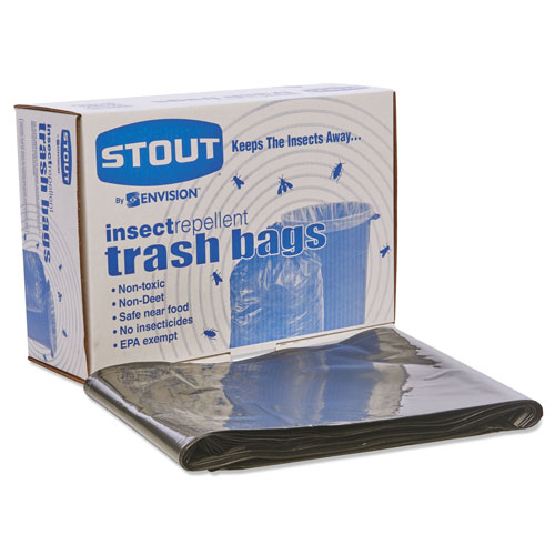 Stout Insect-Repellent Trash Bags, 35 gal, 2 mil, 33