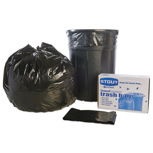 Stout Insect-Repellent Trash Bags, 45 gal, 2 mil, 40