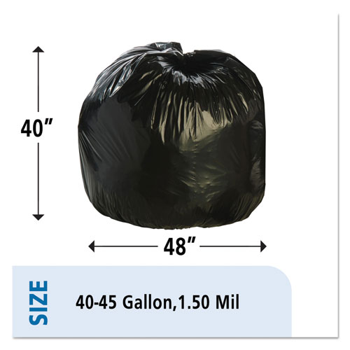 Stout Total Recycled Content Plastic Trash Bags, 45 gal, 1.5 mil, 40