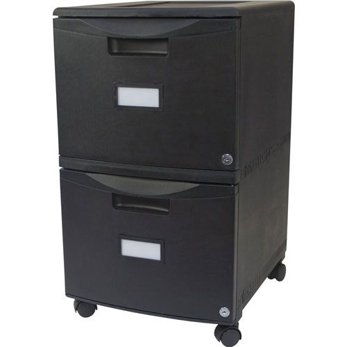 Storex File Cabinet, 2-Drawers, Letter/Legal, 14-3/4" x 18-1/4" x 26", Black