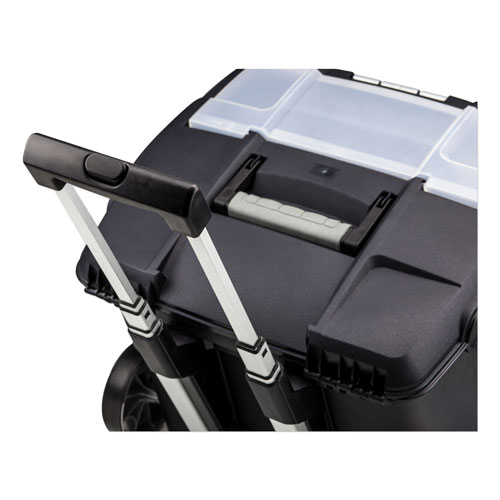 Storex Premium File Cart, 15w x 16.38d x 14.25 to 30h, Black