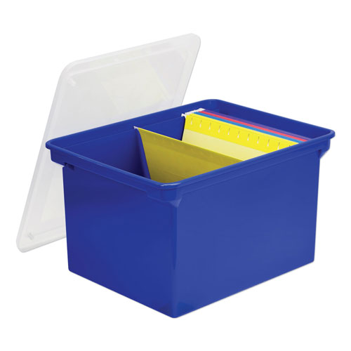 Storex Plastic File Tote, Letter/Legal Files, 18.5