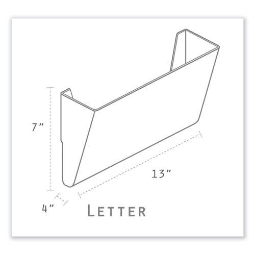 Storex Wall File, Letter, 13 x 7, Single Pocket, Clear