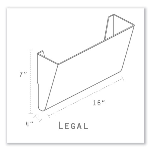 Storex Wall File, Legal 16 x 14, Three Pocket, Clear