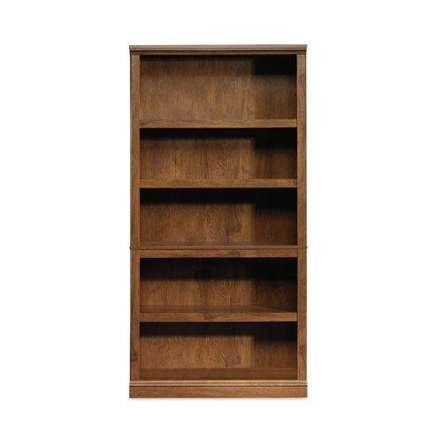 Sauder Woodworking Select Collection Bookcase, Five-Shelf, 35.27w x 13.22d x 69.76h, Oiled Brown