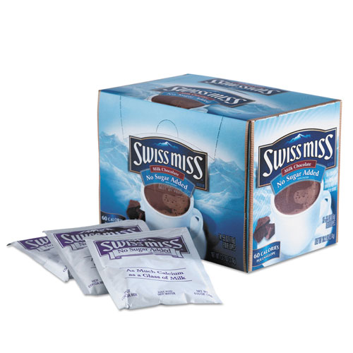 Swiss Miss Hot Cocoa Mix, No Sugar Added, 24 Packets/Box