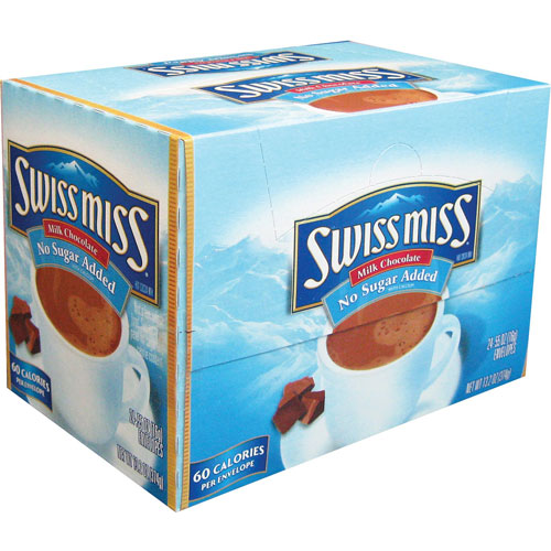 Swiss Miss Hot Chocolate, Instant, .55 oz Packets, 24/BX, No Sugar Added