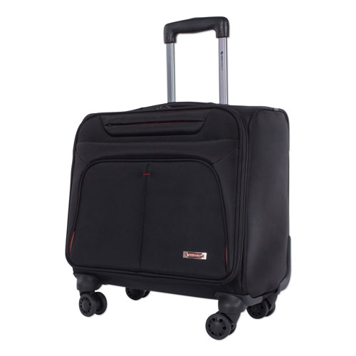 Swiss Mobility Purpose Overnight Business Case On Spinner Wheels, 9.5" x 9.5" x 17.5", Black