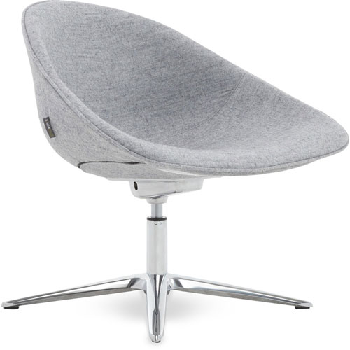 StyleWorks Paris Lounge Chair - 4-star Base - Gray - 1 Each