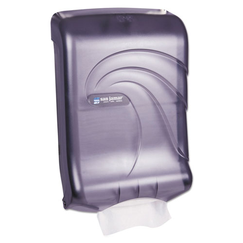 San Jamar Ultrafold Multifold/C-Fold Towel Dispenser, Oceans, Black, 11 3/4 x 6 1/4 x 18