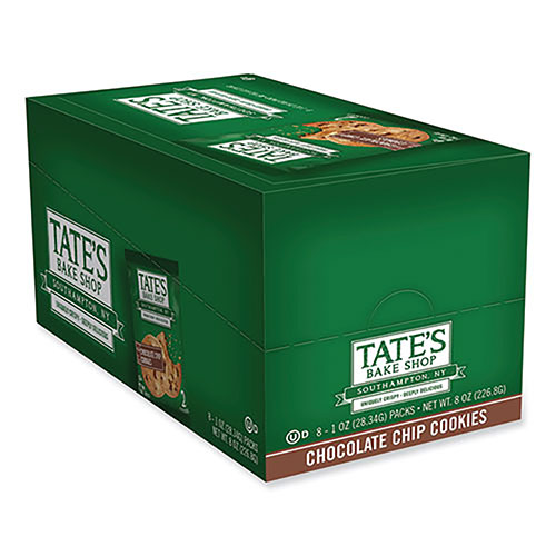 Tate's Chocolate Chip Cookies Snack Packs, 1 oz. Pack, 2 Cookies/Pack, 8 Packs/Box, 2 Boxes/Carton