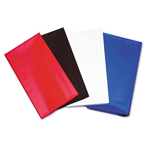 Tablemate Table Set Rectangular Table Cover, Heavyweight Plastic, 54 x 108, Red, 6/Pack