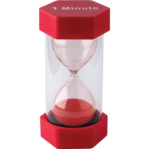 Teacher Created Resources Sand Timer, 1-Minute, 3-1/4"Wx3-1/4"Lx6-3/8"H, Red