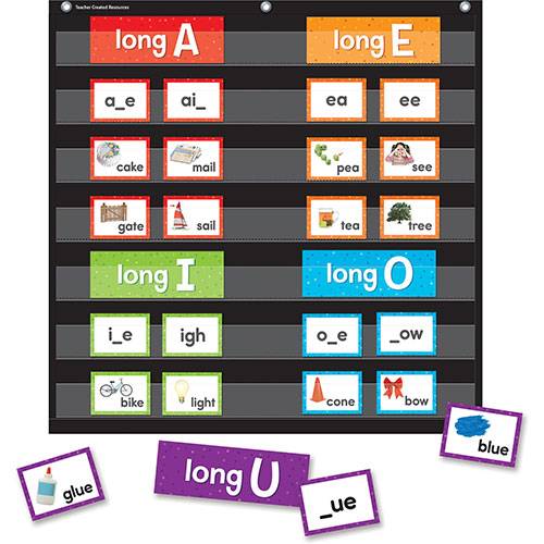 Teacher Created Resources Long Vowels Pocket Chart Cards - Skill Learning: Long Vowels - 205 Pieces