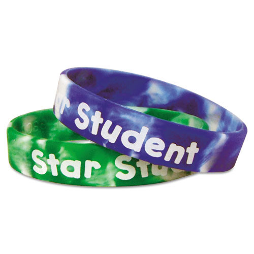 Teacher Created Resources Two-Toned Star Student Wristbands, Assorted Colors, 10/Pack