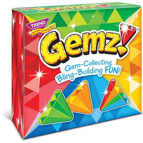 Trend Enterprises Gemz! Three Corner Card Game - 2 to 4 Players