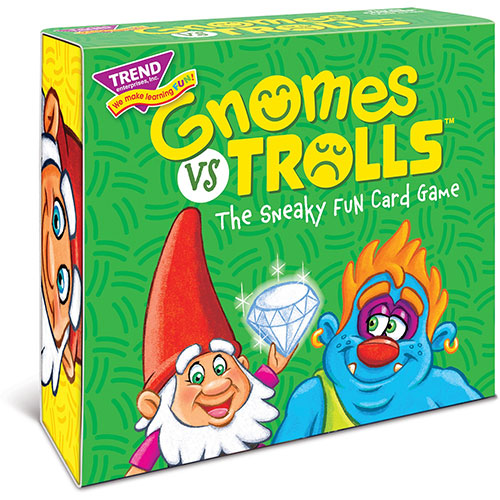 Trend Enterprises Gnomes vs Trolls Three Corner Card Game - Matching - 2 to 4 Players