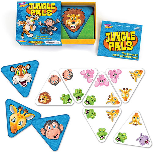 Trend Enterprises Jungle Pals Three Corner Card Game - Matching - 2 to 4 Players