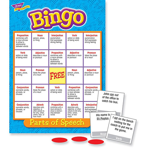 Trend Enterprises Parts of Speech Bingo Game - Educational - 2 to 36 Players
