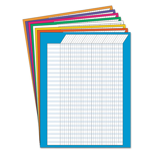 Trend Enterprises Vertical Incentive Chart Pack, 22w x 28h, 8 Assorted Colors, 8/Pack