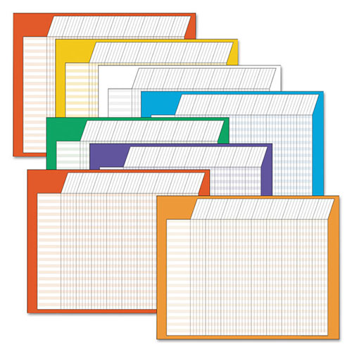 Trend Enterprises Horizontal Incentive Chart Pack, 28w x 22h, Assorted Colors, 8/Pack
