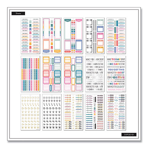The Happy Planner® Essentials Tracker & Checklist Classic Stickers, Productivity Theme, 990/Pack, THLSVP130151