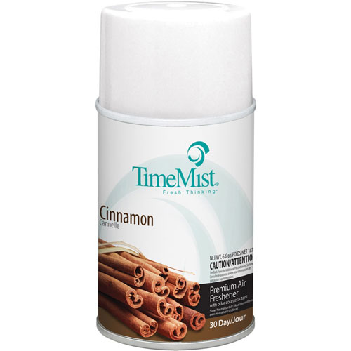 Timemist Cinnamon Premium Air Freshener Spray, Aerosol, 5.3 fl oz (0.2 quart), Cinnamon, 30 Day, 12/Carton, Long Lasting, Odor Neutralizer