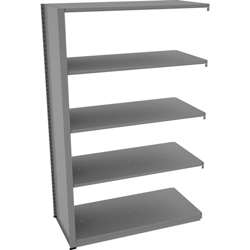 Tennsco Capstone Shelving 48"W 5-shelf Unit, 76" Height x 48" Width x 24" Depth, Medium Gray, Steel