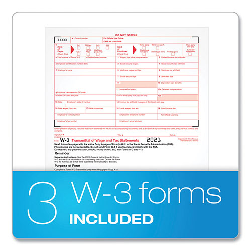 TOPS W-2 Tax Forms, Six-Part Carbonless, 5.5 x 8.5, 2/Page, (50) W-2s and (1) W-3