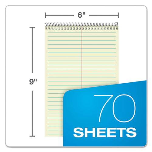 Ampad Steno Pads, Gregg Rule, Tan Cover, 70 Green-Tint 6 x 9 Sheets, 6/Pack