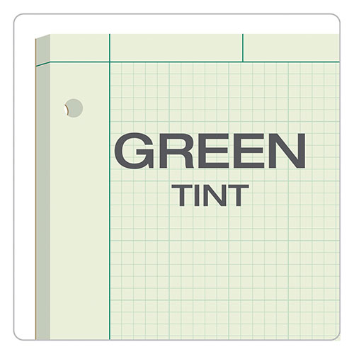 TOPS Engineering Computation Pads, Cross-Section Quadrille Rule (5 sq/in, 1 sq/in), Green Cover, 200 Green-Tint 8.5 x 11 Sheets