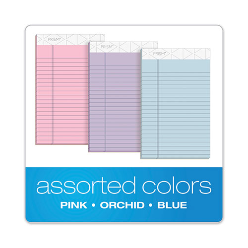 TOPS Prism + Colored Writing Pads, Narrow Rule, 50 Assorted Pastel-Color 5 x 8 Sheets, 6/Pack