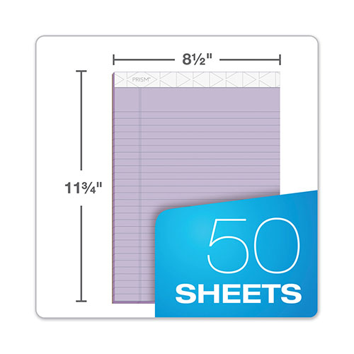 TOPS Prism + Colored Writing Pads, Wide/Legal Rule, 50 Pastel Orchid 8.5 x 11.75 Sheets, 12/Pack